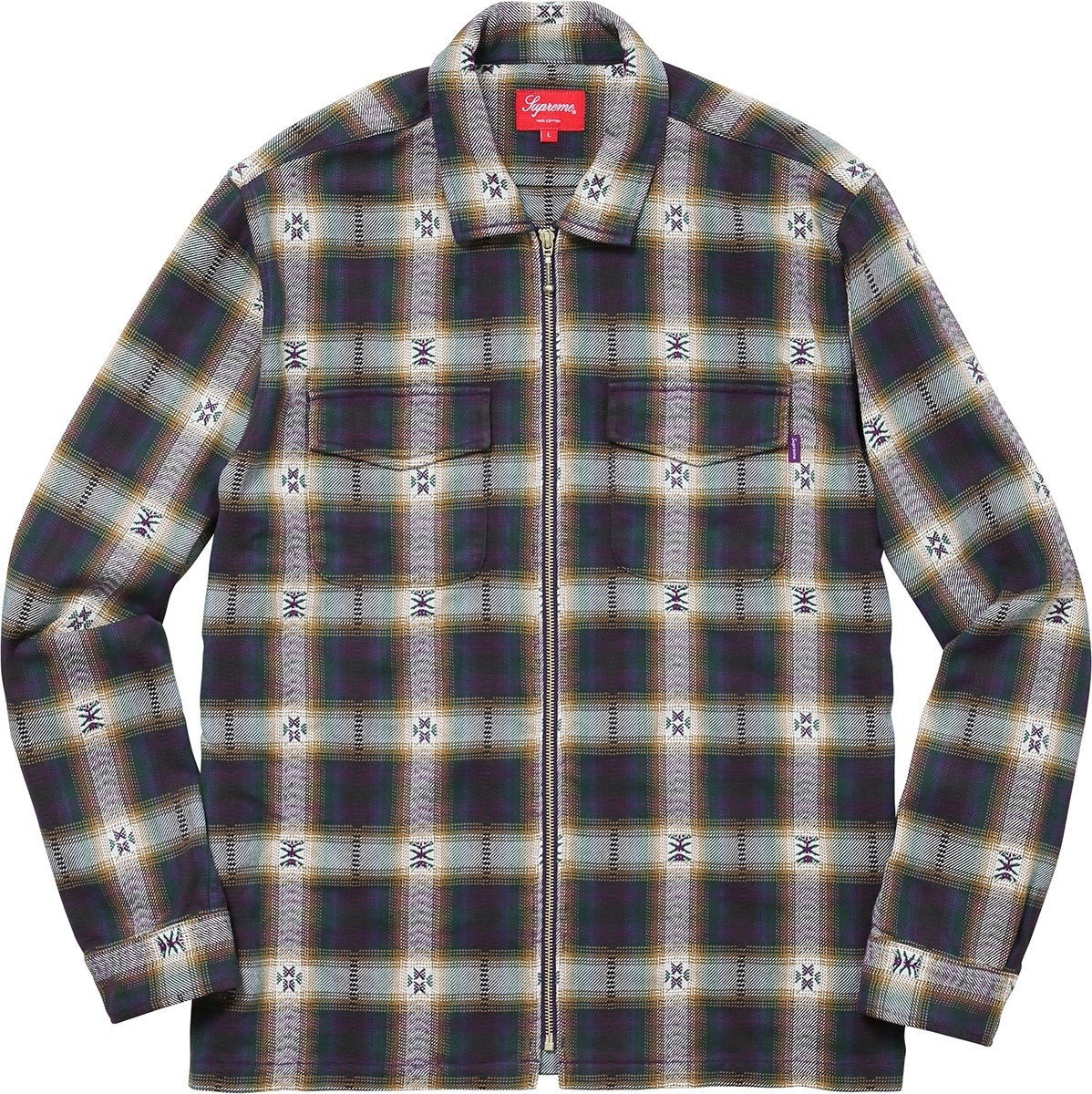 Plaid Flannel Zip Up Shirt view 2